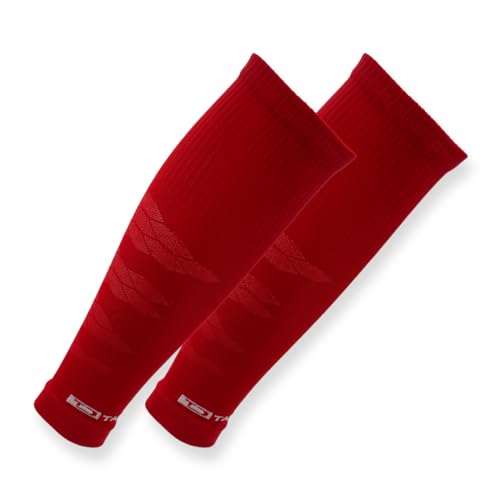 Tapedesign - \"TUBES PRO 1 Paar Fußball Stutzen (ohne Socken) Rot für Damen, Herren & Kinder - Fussball Sleeves für Schienbeinschoner - Fussball-Stutzen Knie lang - Fußball-Strümpfe (One-Size) Tapedesign - \"TUBES PRO 1 Paar Fußball Stutzen (ohne Socken) Rot für Damen, Herren & Kinder - Fussball Sleeves für Schienbeinschoner - Fussball-Stutzen Knie lang - Fußball-Strümpfe (One-Size)