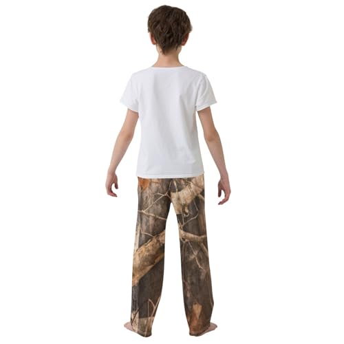 ZZXXB Tree Camo Boys Long Pants Soft Trousers Elastic Waist Kids Lounge Bottoms with Pockets S-XL3