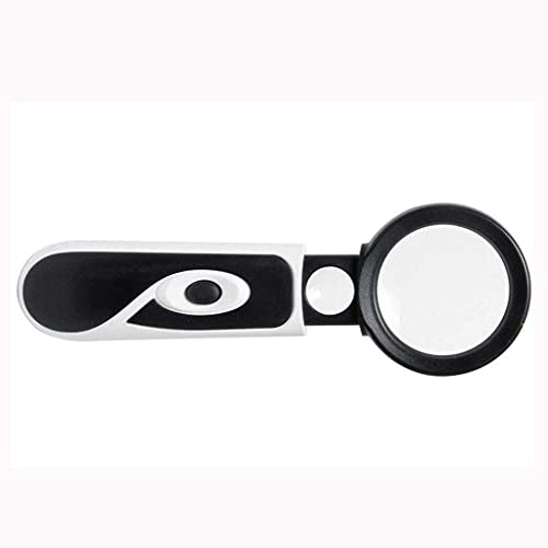Lupa con luces LED, aumento 5X para lectura y reparación, mango ergonómico para mayor comodidad, diseño ligero y portátil