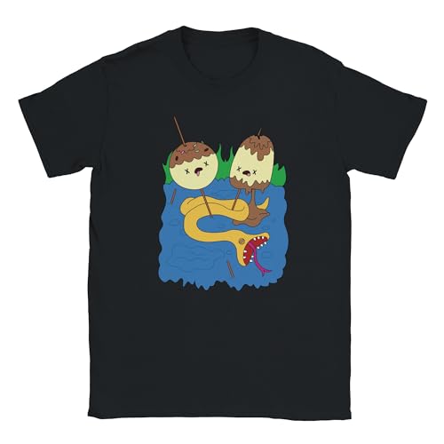 Princess Bubblegum & Marceline Adventure Time Unisex-Adults T-Shirt, Short Sleeve, Black, S to 5XL Color Black Size 2XL