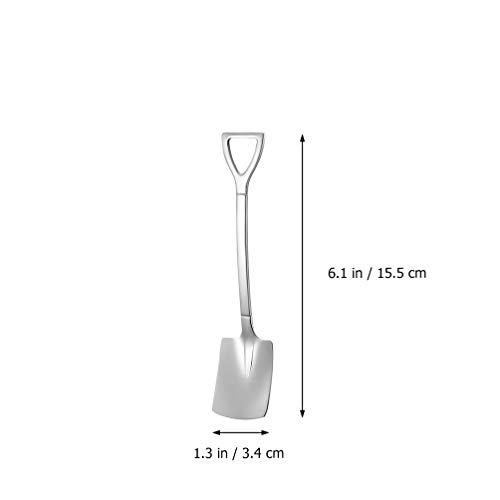 Cabilock Conjunto de 8 peças de colheres de pá de aço inoxidável para sobremesa colheres de café cri