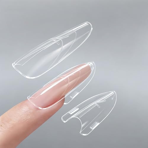 NGOKPYD Popit Sandwich Ongle Originaux, 240ps Moule D'Ongles Pour L'Extension Rapide Des Ongles, Dual Layer Molds For Builder Gel & Polygel Extension - Extensions De Gel Parfaites(Amande)