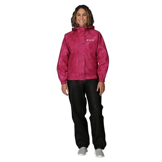 Frogg Toggs All Purpose Rain Suit, Women's, Small, Black Cherry Jacket/Black Pants