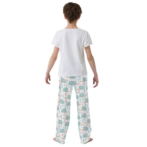 ZZXXB Hedgehog Mushroom Tree Boys Long Pants Soft Trousers Elastic Waist Kids Lounge Bottoms with Pockets S-XL3