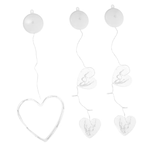 UTHCLO 3 Piezas Lámpara Colgante LED Decorativa de Navidad con Ventosa Luz Blanca Cálida Romántica para Interiores Reutilizable y Fácil de Colocar Ventanas Bares y Fiestas