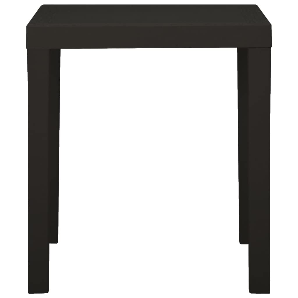 Mesa de jardín de plástico antracita, 79 x 65 x 72 cm, resistente a la intemperie, estable, fácil de limpiar, plegable, para terraza, balcón, jardín, pícnic, camping, fiesta