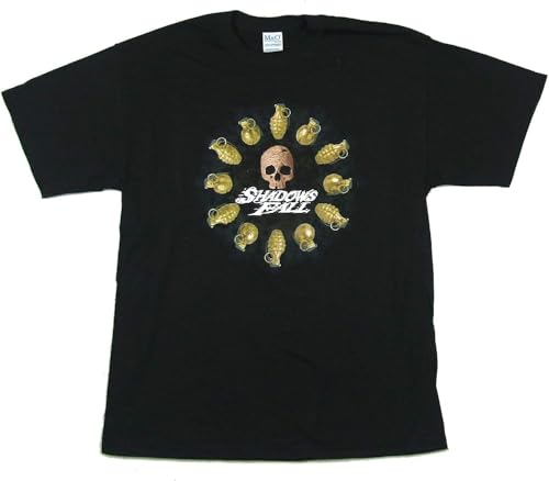 Photo de LIN50YIIY Res Shadows Fall Grenades Skull Black T Shirt New Band Merch Manches Courtes(Large)