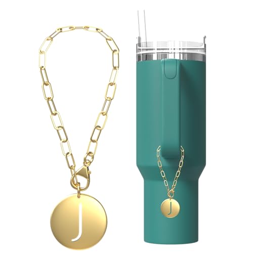 TMNovo Stanley Cup Accessories Charms - Gold Or Silver Stanley Cup Charm - Initial Stanley Charms For Your Water Bottle Charms - Fits Yeti Accessories, Stanley Accessories 40 Oz And Hydro Flask