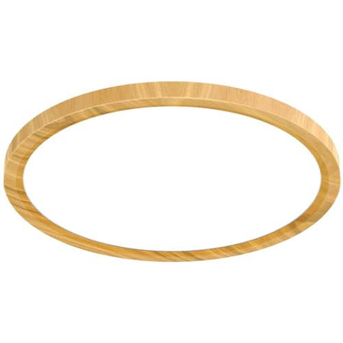 Image of libtit 12Inch 28W Wood LED Flush Mount Ceiling Light, 3200lm Brightness, Adjustable 3000K-6500K Color Temp | Round Lamp for Bathroom /Shower /Hallway /Kitchen, 1 Pack