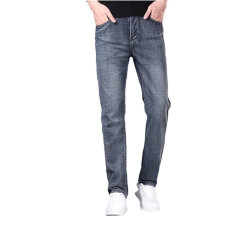Men's Summer Thin Stretch Cotton Jeans Fashion Comfortable Business Straight Leg Casual Pants