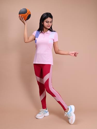 Image of Rupa Colors Womens PLAYSURE Dry FIT Activewear Polo T-Shirt | 100% Polyester Fabric | Stretchable | Reflective Logo | Trendy Design | Regular Fit