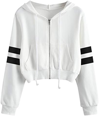 KaloryWee Cropped Hoodies for Women Planet Print Hooded Long Sleeve Crop Tops Teen Girls Pullover Sweatshirts