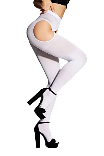 Image of SUREPOCH Suspender Tights for Women Plus Size Garter Belt White Control Top Pantyhose