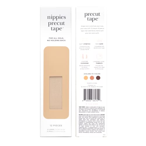 Image of Nippies Precut Tape (12 Pieces) - Boob Tape - Soft Stretch, Skin Safe, Custom Cleavage, Lingerie-Level Support