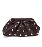 KingTo Clutch Purses for Women, Soft Cloud Bag Fashion Dumpling with Ruched Pouch Handbag for Crossbody Shoulder (B-Coffee)