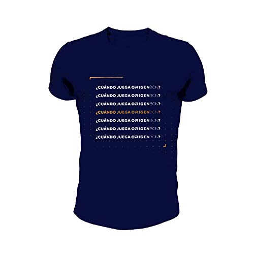 Origen BCN Cuando Mosaico Camiseta, Azul, M para Hombre