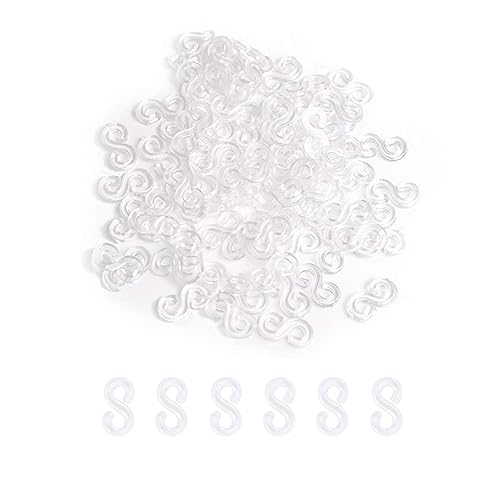 400pcs S Clips Loom Bands Clips Rubber Band Kit Plastic Connectors Clear Loom Bands S Clips Suitable for Craft Making DIY Bracelet Woven Connector Necklace Jewelry Accessories