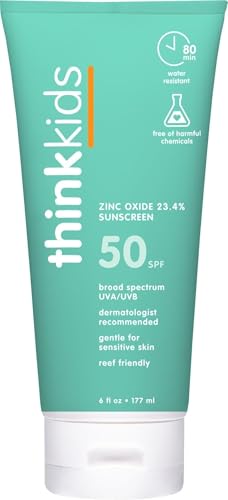 Thinkkids Kids Sunscreen SPF 50+, Mineral Formula, Water...