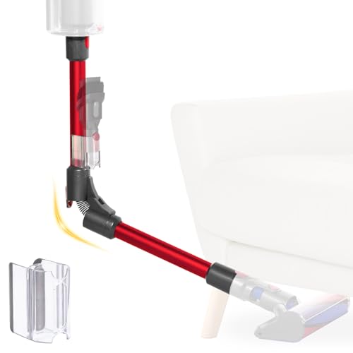 Tubo telescópico plegable, compatible con Dyson V7, V8, V10, V11, V15, aspiradora inalámbrica, tubo de aluminio de cambio rápido mejorado para limpieza debajo de la cama, mesa de sofá, rojo