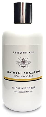 99% Natural CHAMPÚ Con MIEL & LAVANDA - 250 ml por BEES of BRITAIN. Sin Sulfatos, Sin Parabenos, Sin Silicona. pH Equilibrado. Damos el 5% de Ganancias Para Salvar Abejas y Polinizadores.