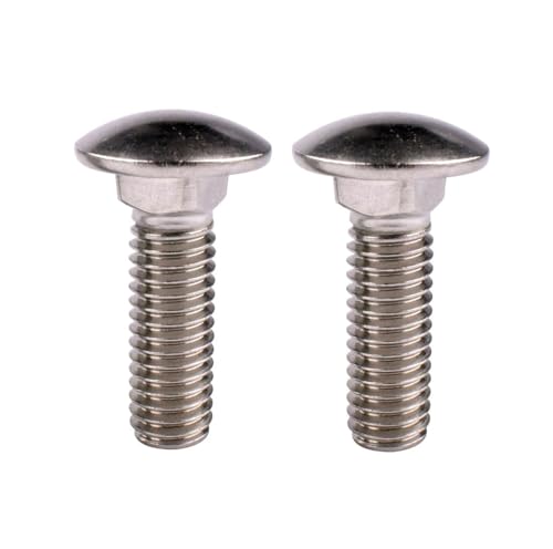 Image of 5 /16-18 x 1-1 /4 inch Carriage Bolts Screws, 18-8 Stainless Steel 304, Round Head, Square Neck, UNC Fully Machine Coarse Threaded,10Pcs