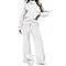 ZGHQHCDRH Matching Sets Women Clothing Two Piece For Comfiest Airport Outfits Two Piece Sets For Women Mock Neck Sweatsuits Matching Loungewear Plus Size Fall Fashion Travel Outfits Winter (White,L)