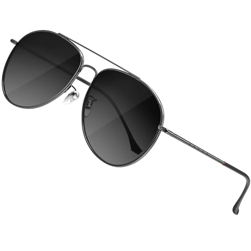 Attcl Gafas De Sol Polarizadas Para Mujeres Y Hombres, Protección Uv, Clásicas, Modernas, Uv400, Sunnies Para Piloto, Balck-Gradiente No Espejado, Medium Attcl Gafas De Sol Polarizadas Para Mujeres Y Hombres, Protección Uv, Clásicas, Modernas, Uv400, Sunnies Para Piloto, Balck-Gradiente No Espejado, Medium