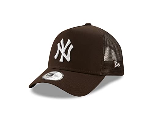 New Era New York Yankees League Essential Brown A-Frame Adjustable Trucker Cap - One-Size