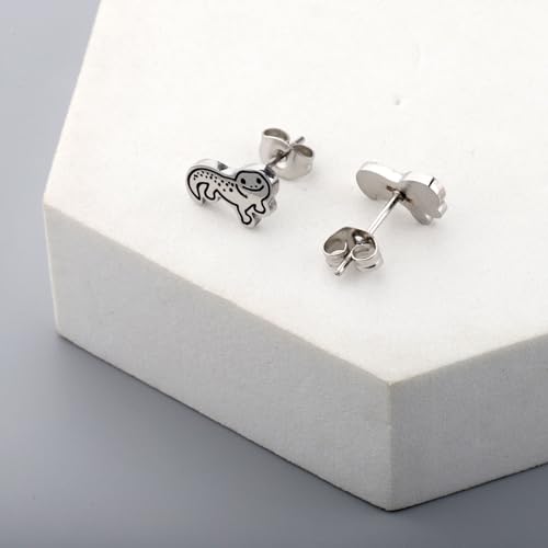 OKEYCH Leo-pard Ge-cko Lover Gift Leopard Gecko Stud Earrings Leop-ard G-ecko Owner Jewelry Who Loves Leo-pard G-ecko Gift4