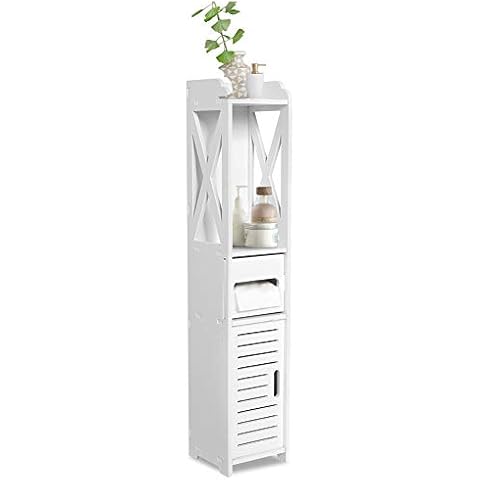 Ejoyous Slim Bathroom Cabinet with Four Layers Cover