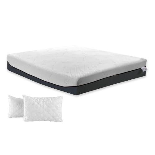 ITALYMATERASSI Materasso Matrimoniale TEK 160x190 cm in Memory Foam e Molle Insacchettate con 2 Cuscini, Alto 24 cm, Dispositivo Medico Detraibile, Made in Italy
