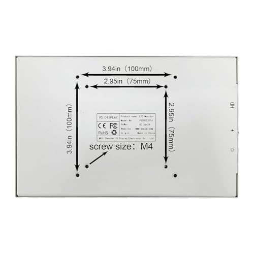 Image of VSDISPLAY 10.1'' LCD Monitor 1280x800 IPS Portable Secondary Display,White | Supports Mini H /D Input,As PC Case Screen Monitoring Computer Laptop GPU CPU RAM Data