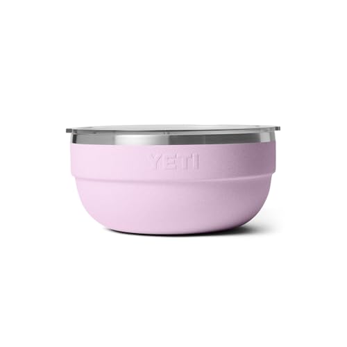 Image of YETI Rambler Bowls, Vacuum Insulated, Stackable and Nestable Stainless Steel Bowl with Lid, 4.5 Quart, Cherry Blossom