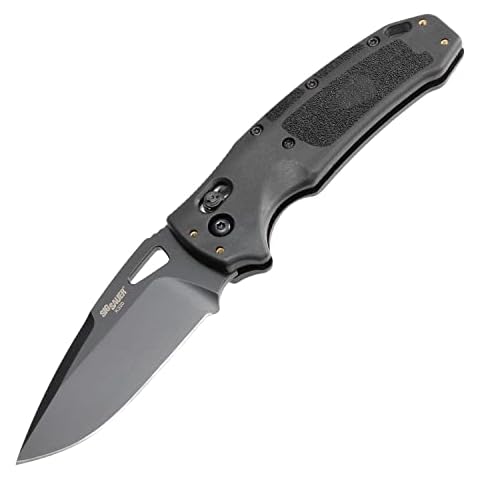 SIG SAUER K320 by Hogue Nitron ABLE Lock Folding Knife 3.5" S30V Black PVD Drop Point Plain Blade, Black Polymer Handles, AXIS/Crossbar Lock - 36370 Cover