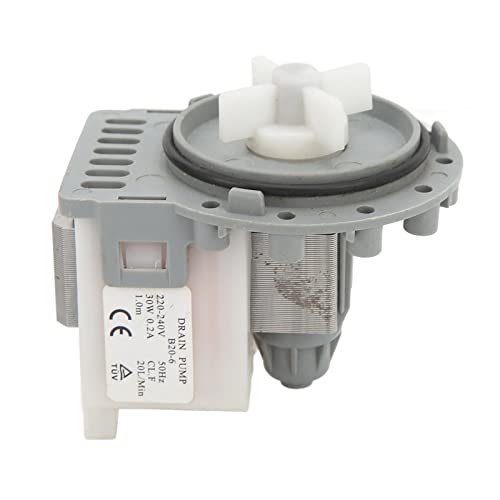 Bomba de drenaje de lavadora, AC220-240V, 0.2A 30W, 20L por minuto, Bomba de drenaje de lavadora de alta eficiencia para la mayoría de los modelos de lavadoras