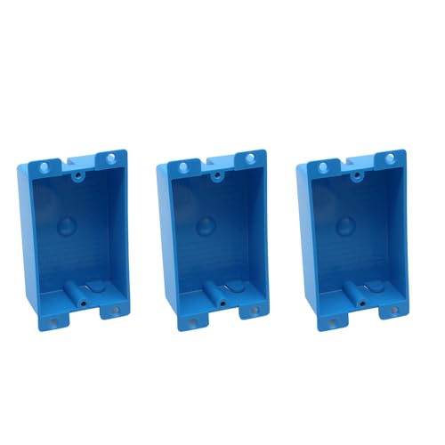 Image of Blue Old Work Shallow Outlet Box, 8 cu in, 3 Pack, ETL Listed | Features 8 cu in Shallow Electrical Box; Non-Metallic; AWG Standard.