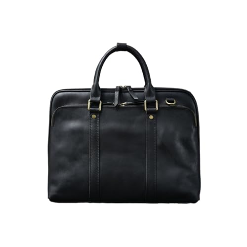 Lejdi Bolsos cruzados for hombre Bolsos Bolsos de cuero for computadora portátil Bolsos de hombro tipo mensajero Maletines Estuches de transporte(Black)