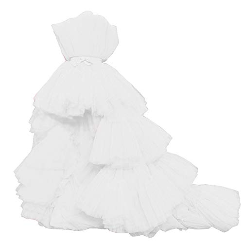 Chupeng Women's Prom Dress Tulle High Low Formal Evening Ball Gown Wedding Party Gowns 2021 White