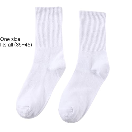 Women Men Cotton Crew Socks Breathable Anke Socks Solid Color Dress Socks Casual High Ankle Socks for Business,Casual4