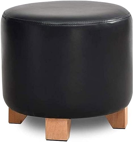LWJSOCP Taburete otomano de Madera Maciza - Reposapiés Elegante para sofá y tocador - Banco Zapatero Creativo Cact 29x35cm Negro Pequeño - Solución versátil para la decoración del hogar