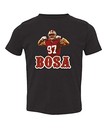 San Francisco Fans Nick Bosa Bosa PIC Little Kids Girls Boys Toddler T-Shirt (Black, 2T)