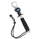 Fish Gripper with Scale – 33 lb Stainless Steel Fish Lip Gripper, EVA No-Slip Handle, Quick-Release Fish Lip Clamp, Adjustable Wrist Lanyard for Kayak, Boat & Bank Fishing
