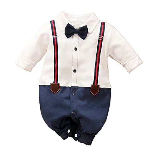 Image of PATPAT Little CoCo&Gentlemen Baby Boy's Romper Suits Cotton Jumpsuit Formal for Wedding Outfits Infant Clothes 0-18 Months