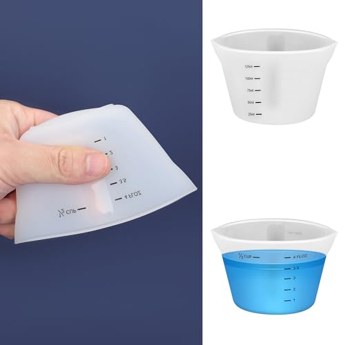 4 vasos medidores de silicona para lavandería 125 ml miniatura 4