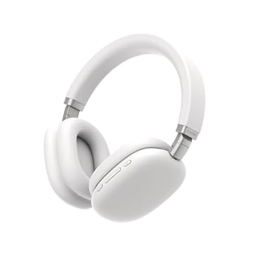 Basike Fones de Ouvido Sem Fio, Headphone Bluetooth on-ear com Microfone, ANC Cancelamento do Ruído, Até 50 Horas de Música, HQ001B (Branco)
