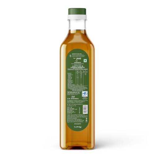 Image of Jivo First Pressed Mustard Oil 1 Litre | Vitamin A and D Fortified | MUFA-Rich with Balanced Omega 3 and 6 |Cholesterol and Trans Fat Free Oil| Ideal for Frying, Pickling, Sauteing, Baking, and More