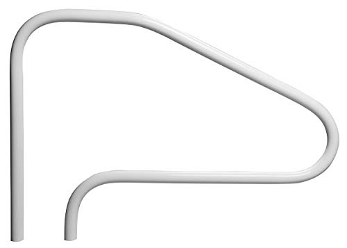 Rust Proof RTD-448 White 4-Bend Return-to-Deck Swimming Pool Handrail - 32