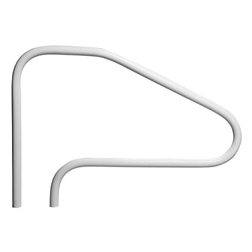 Rust Proof RTD-448 White 4-Bend Return-to-Deck Swimming Pool Handrail - 32" H x 48" W (Matching Color Escutcheons and Freight Included)