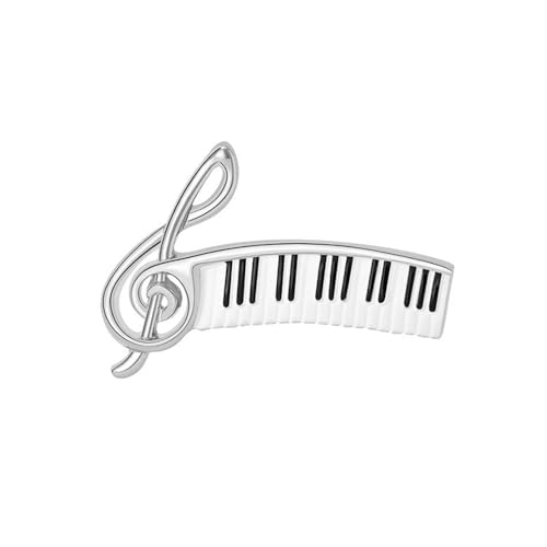 Image of Piano Lover Musical Instrument Brooches Pianist Delicate Music Note Lapel Pin Recital Gift For Piano Players Teacher Students Graduation Pins Decoration Dress Accessories Boutonniere Corsage
