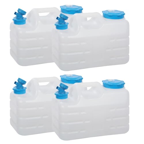 REDCAMP Contenedor portátil de agua 3 galones/11L con grifo, Blanco Paquete de 4 miniatura 1